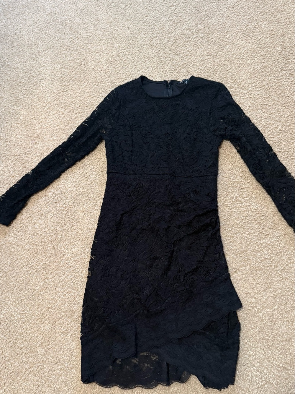 Haute monde Black Lace Long-Sleeve Sheath Dress